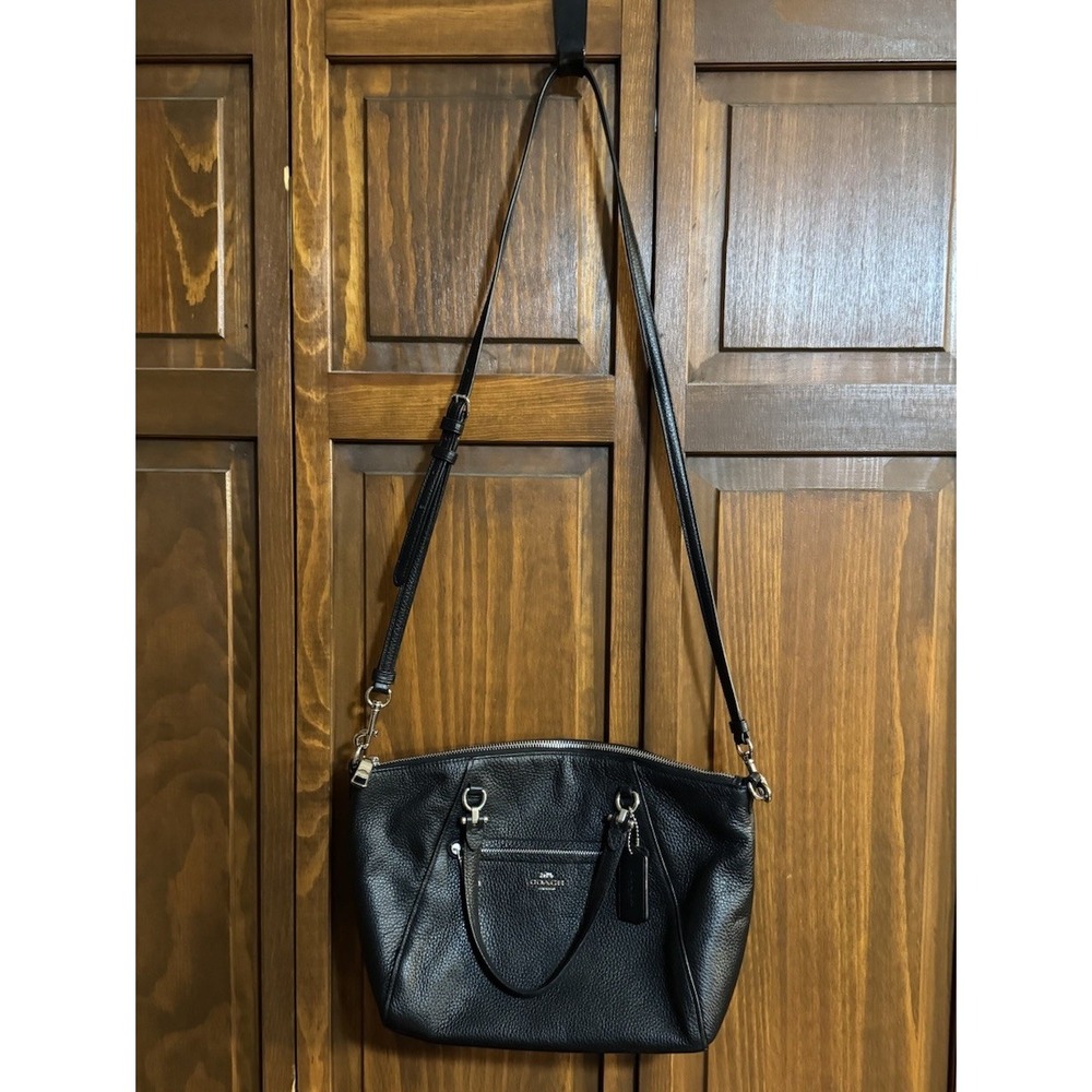Coach Women's Prairie Satchel Crossbody Leather Bag - Black